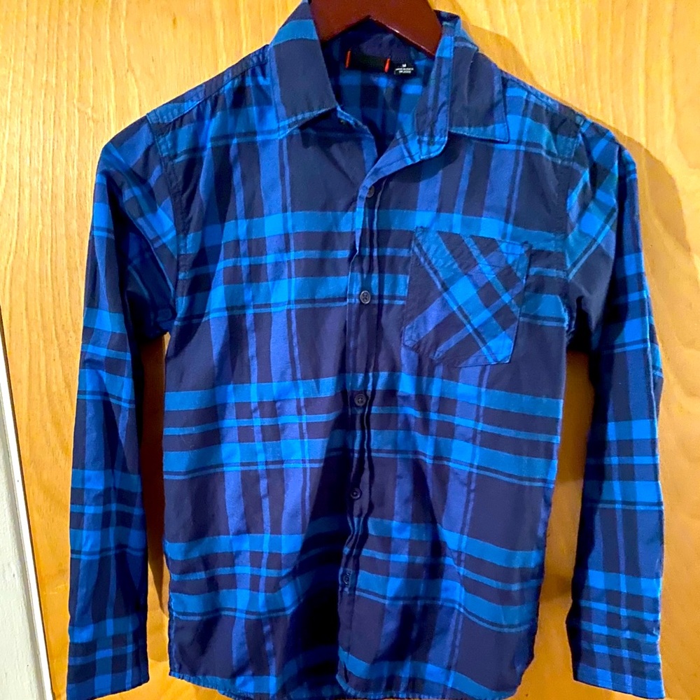 Blue medium youth flannel